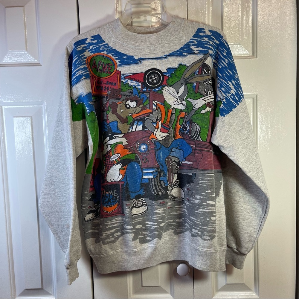 Looney Tunes Sweatshirt VINTAGE‎ 1994 Freeze Taz, Sylvester and Bugs M14